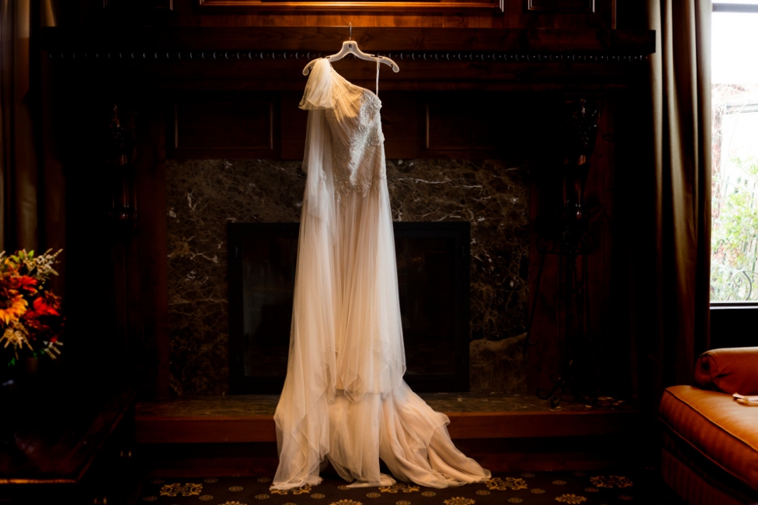 Champagne wedding dress