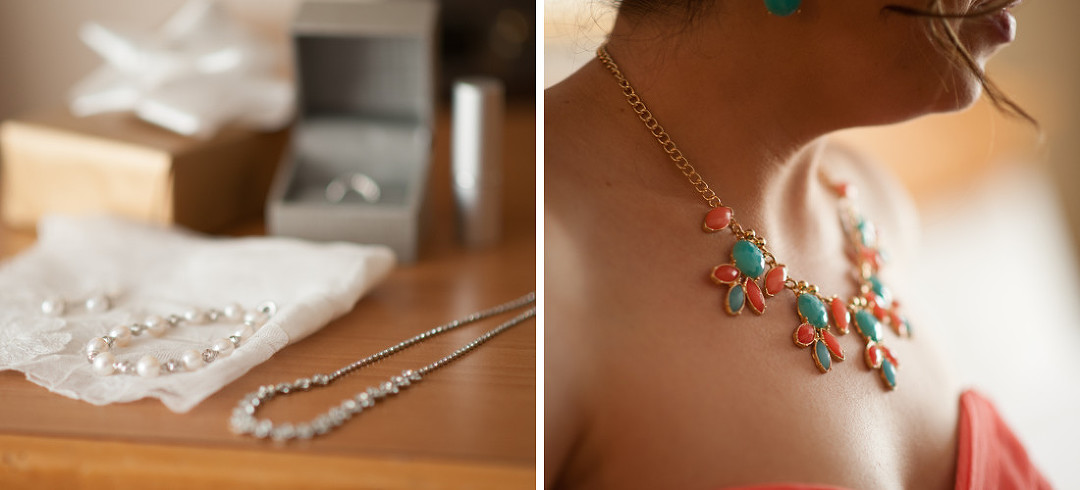 Coral bridesmaid necklace