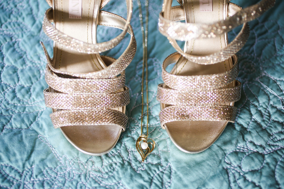 Champagn sparkles wedding shoes